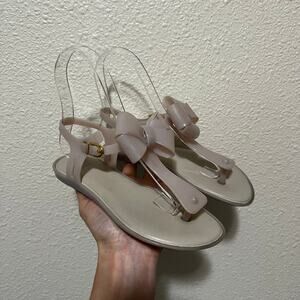 Mel designed Melissa Solar III Bow jelly sandals light grey KIDS 2